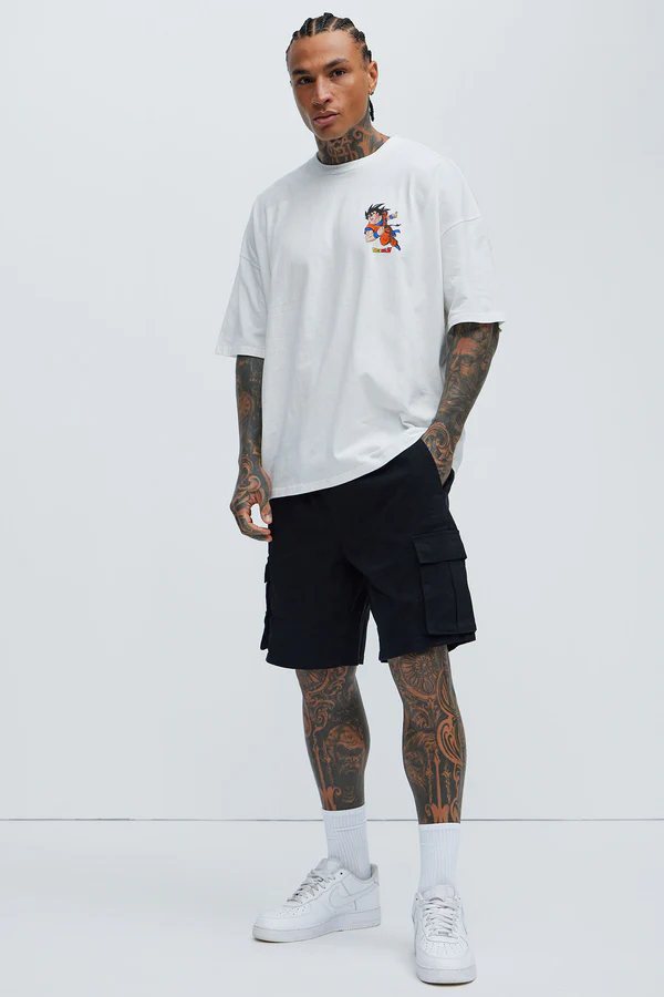 Twill Volley Cargo Shorts - Black - Image 2