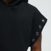 Tyson Ring Sleeveless Hoodie - Black - Image 4