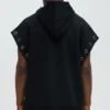 Tyson Ring Sleeveless Hoodie - Black - Image 5
