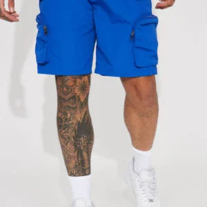 All This And That Nylon Cargo Shorts - Royal
