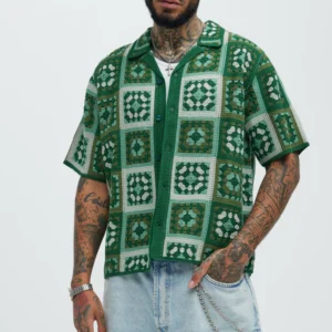 Nolan Textured Shirt - Green/combo