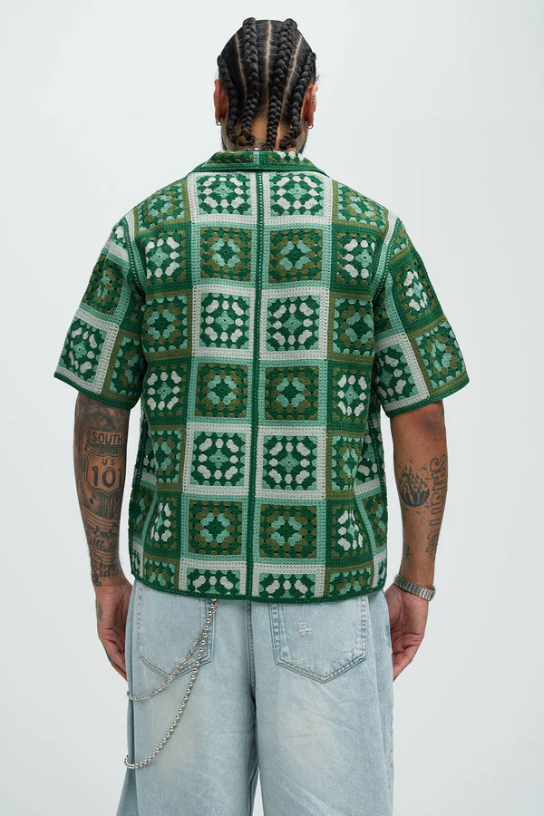 Nolan Textured Shirt - Green/combo - Image 5
